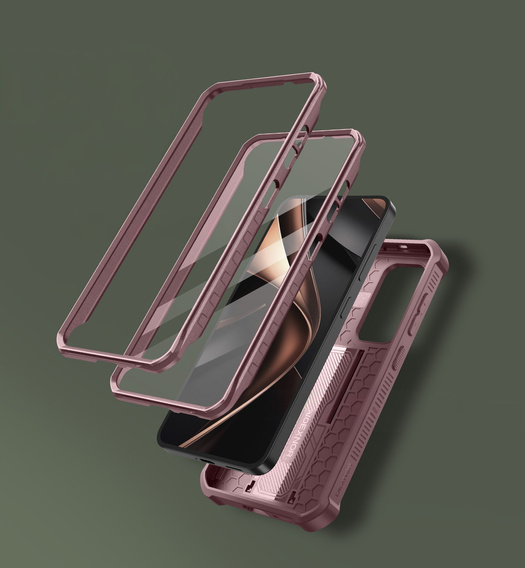 Páncélozott tok a Samsung Galaxy S25, Dexnor Full Body (Two Frames), rózsaszín