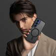 Tok Samsung Galaxy S25 / S24-hoz, MagSafe, ERBORD Matt Case, fekete + képernyőüveg