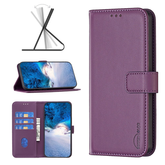 Pattintható tok a Samsung Galaxy A35 5G, BINFEN Wallet, sötétlila