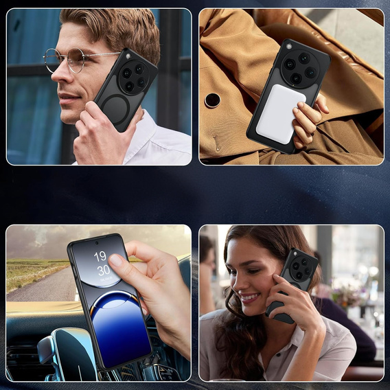 Tok Oppo Find X8 Pro-hoz, MagSafe, ERBORD Matt Case, fekete
