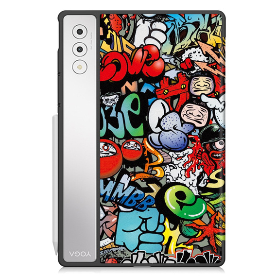 Tok Lenovo Yoga Tab Plus, Smartcase, graffiti
