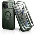Páncélozott tok iPhone 14 Pro Max készülékhez, Dexnor CamProtect MagSafe, zöld (Két keret)