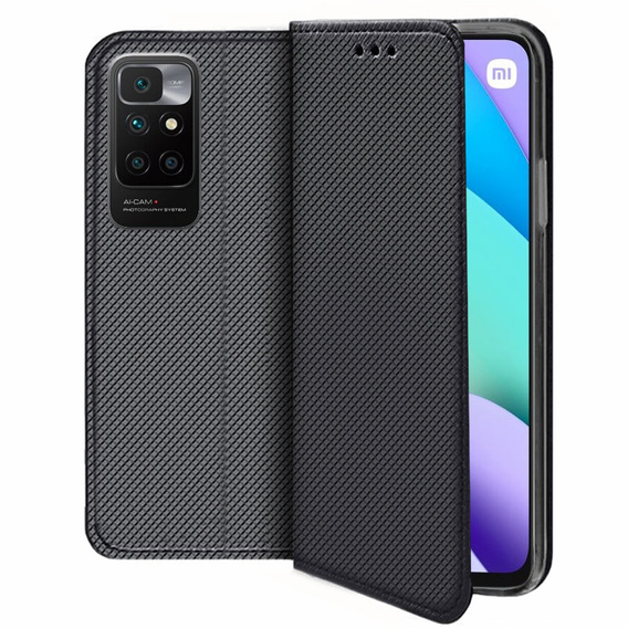 Pattintható tok a Xiaomi Redmi 10, Wallet Smart Magnet, kék