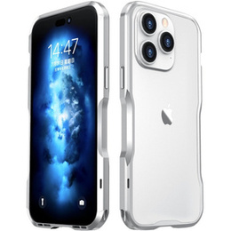 Teletok LUPHIE iPhone 14 Pro-hoz, Armor Bumper, ezüst