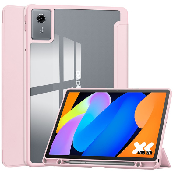 Tojás Lenovo Idea Tab 11" 2025 TB336FU TB336ZU, átlátszó hátlappal és tolltartóval, rózsaszínű