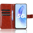 Pattintható tok a Honor 90 Lite 5G, Crazy Horse Wallet, barna