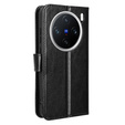 Pattintható tok a Vivo X200 Pro 5G, Crazy Horse Wallet, fekete
