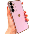 tok Samsung Galaxy A15 4G / 5G, Electro heart, lila + Full Glue Kerámiaüveg