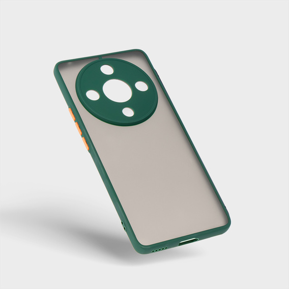 Szilikon tok Honor Magic 6 Lite 5G, kamera védelemmel, átlátszó / zöld