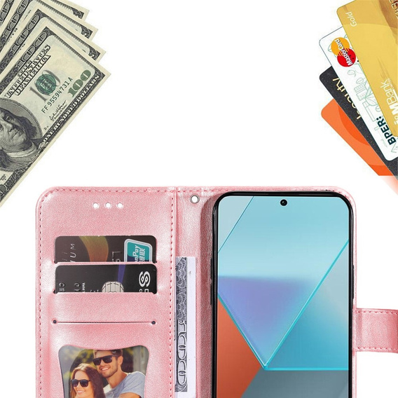 Pattintható tok a Xiaomi Redmi Note 13 Pro 5G, Mandala, rózsaszín rose gold