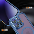 Tok iPhone 14 Pro, ERBORD Impact Guard, MagSafe, kék
