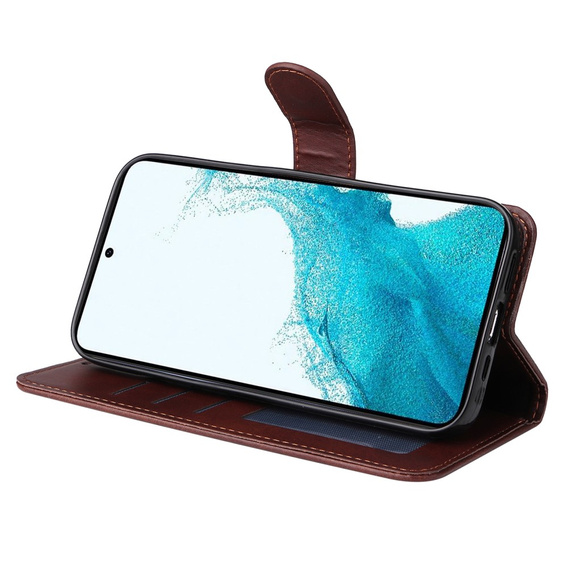 Pattintható tok a Samsung Galaxy A34 5G, Leather Wallet, barna