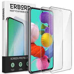 2x edzett üveg a Samsung Galaxy A51, ERBORD 9H Hard Glass a képernyőn