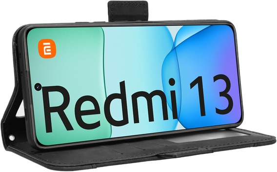 Pattintható tok a Xiaomi Redmi 13, Card Slot, fekete