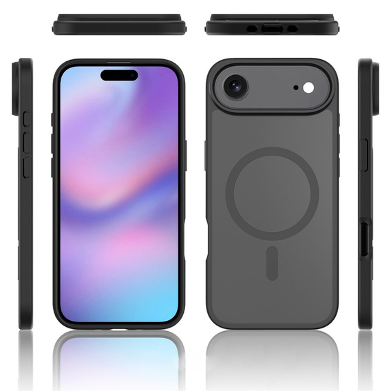 Matt tok iPhone Air készülékhez, MagSafe-hoz, áttetsző fekete