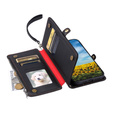 Pattintható tok a Xiaomi Redmi 14C / Xiaomi Poco C75, Wallet Zipper Pocket, fekete