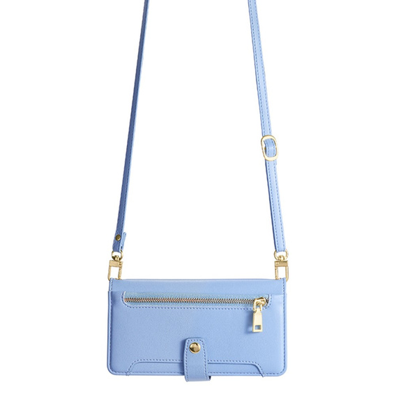 Pattintható tok a Motorola Moto G73 5G, Wallet Zipper Pocket, kék