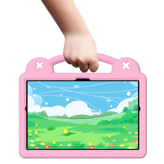Gyermek tok Samsung Tab A8 10.5 X200 / X205, Cute Patterns, állvánnyal, rózsaszín