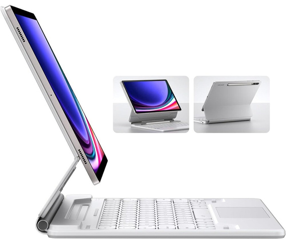 Billentyűzet tok Samsung Galaxy Tab S7+ / S7 FE / S9+ / S8+ / S9 FE+ / S10+, Dexnor Magnetic Keyboard Touchpad, fehér