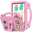Gyermek tok iPad mini 7.9" 2019/2015/2014/2013/2012 (5/4/3/2/1 gen.), Cute Patterns, állvánnyal, rózsaszín