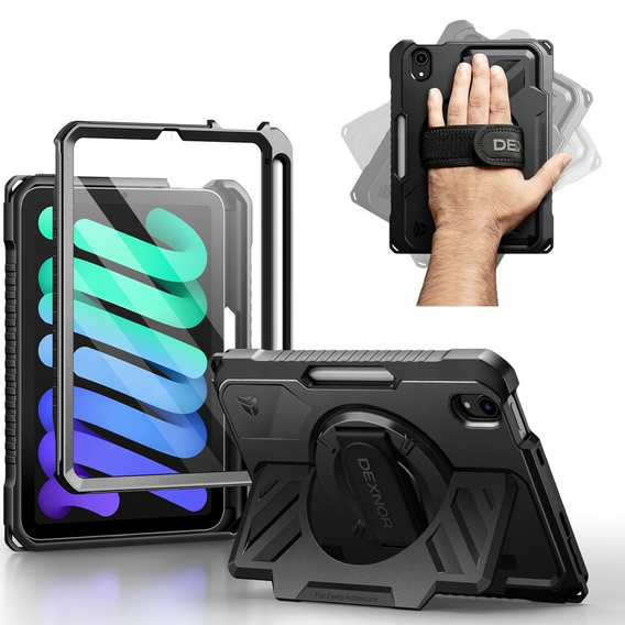 Dexnor 360° tok pánttal és tolltartóval iPad mini 8.3" 2021 (6. generáció) / iPad mini 8.3" 2024 (7. generáció) számára