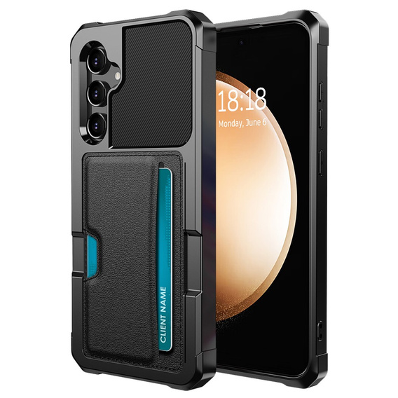 Tok Samsung Galaxy A55 5G, Card Holder Kickstand, fekete
