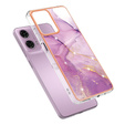 Védő tok Motorola Moto G24 / G24 Power / G04, Marble Slim Case, lila