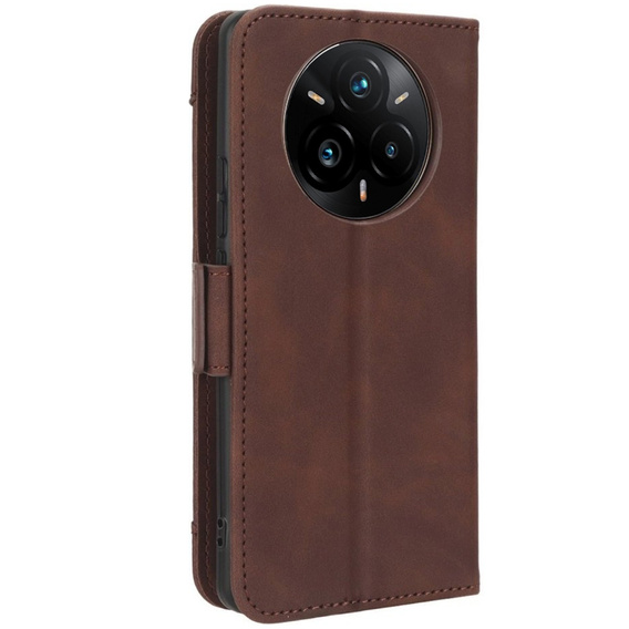 Pattintható tok a Realme 14 Pro 5G, Card Slot, barna
