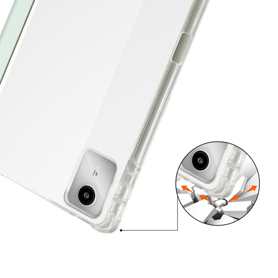 Tok Lenovo Tab M11, Smartcase Hybrid, tolltartó résszel, világoszöld