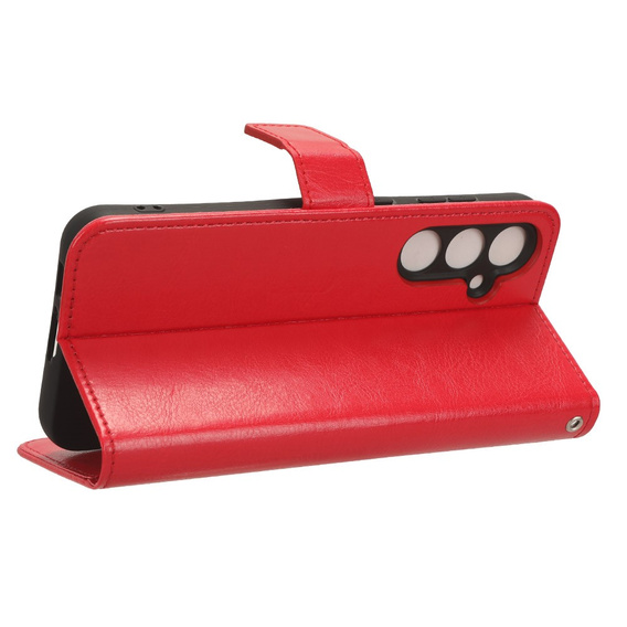 Pattintható tok a Samsung Galaxy S23 FE, Crazy Horse Wallet, piros