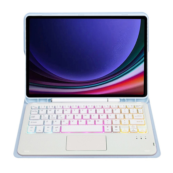 Tok + billentyűzet Samsung Galaxy Tab A9+, with touchpad, világoskék