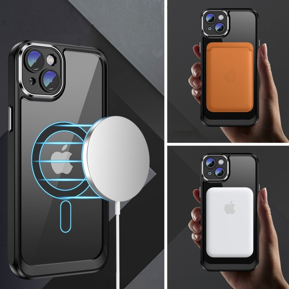 Tok iPhone 15 Plus, ERBORD Impact Guard, MagSafe, fekete