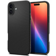A Spigen tok iPhone 16, Liquid Air, fekete + 9H edzett üveghez