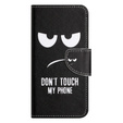 Pattintható tok a Samsung Galaxy M15 5G, Wallet, Don't Touch My Phone fekete