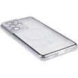 Magnetic Dual Glass MagSafe tok Samsung Galaxy S21 Ultra, ezüst