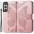 Pattintható tok a Samsung Galaxy S21 FE, Butterfly, rózsaszín rose gold