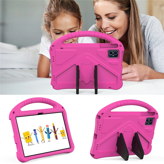 Gyermek tok a T Tablet 2 5G-hez, állvánnyal és fogantyúval, rózsaszínű