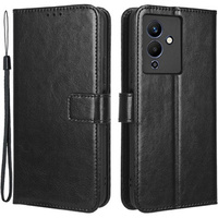 Pattintható tok a Infinix Note 12 5G, Crazy Horse Wallet, fekete