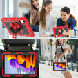 Páncélozott tok a Xiaomi Redmi Pad 2-hez, állvánnyal és vállpánttal – piros-fekete