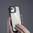 Tok Iphone 16E, Kickstand keret, átlátszó / fekete