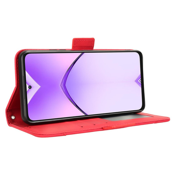 Pattintható tok a Oppo A80, Card Slot, piros