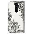 Pattintható tok a Xiaomi Redmi Note 8 Pro, Wallet flowers, fehér