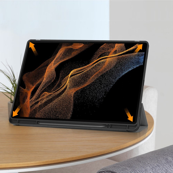 Tok Samsung Galaxy Tab S10 Ultra, Smartcase tolltartóval, szürke