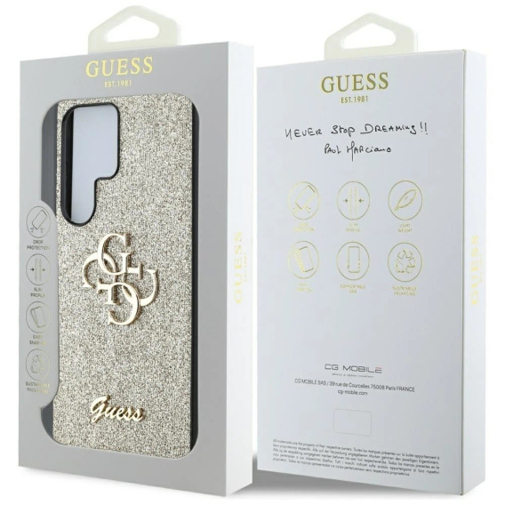 GUESS Fixed Glitter Big 4G Logo tok Samsung Galaxy S25 Ultra készülékhez