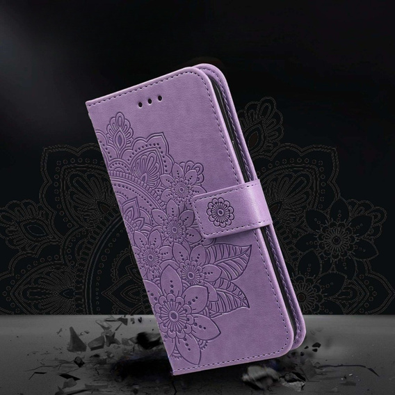 Pattintható tok a Samsung Galaxy A14 4G/5G, Mandala Flower, lila