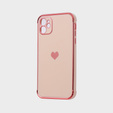 Telefontok a Apple iPhone 11, Electro heart, rózsaszín rose gold