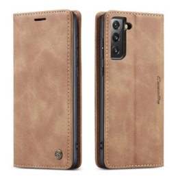 CASEME tok Samsung Galaxy S21 FE, Leather Wallet Case, barna