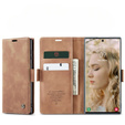 CASEME tok Samsung Galaxy S22 Ultra, Leather Wallet Case, barna
