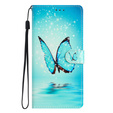 Pattintható tok a Xiaomi 13 Lite, Wallet, butterfly, kék