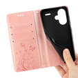 Pattintható tok a Xiaomi Redmi Note 13 Pro+, Butterfly, rózsaszín rose gold